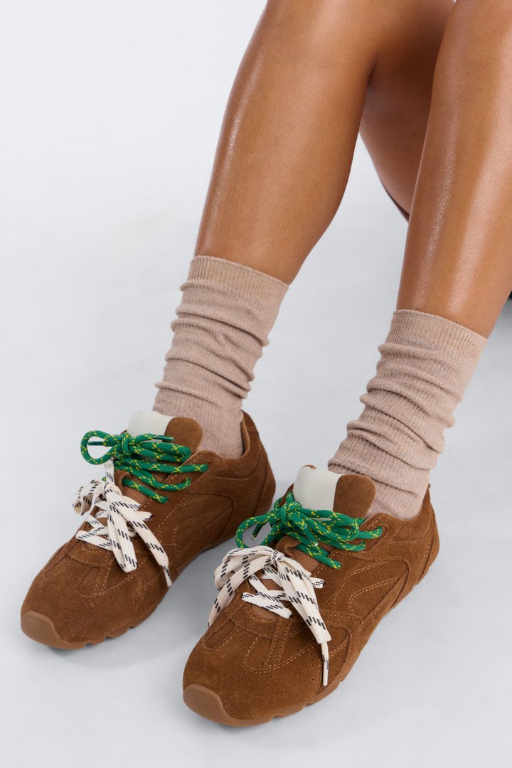 6 Pack Ribbed Socks - Brown/combo