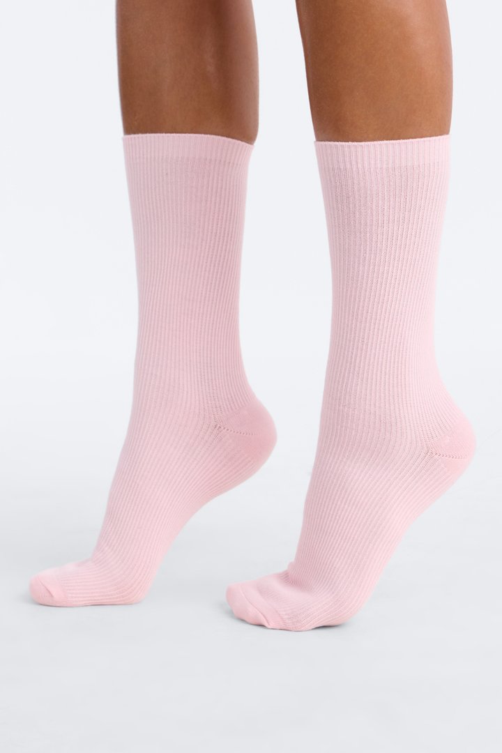6 Pack Ribbed Socks - Pink/combo