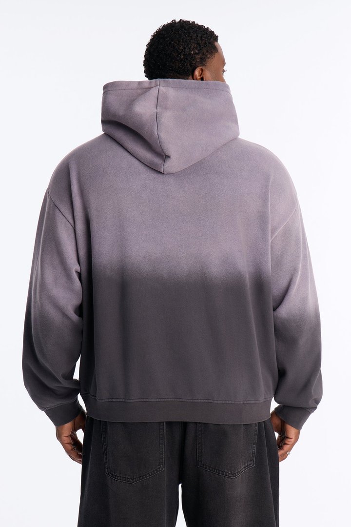 Kane Vintage Studded Oversized Hoodie - Washed Black
