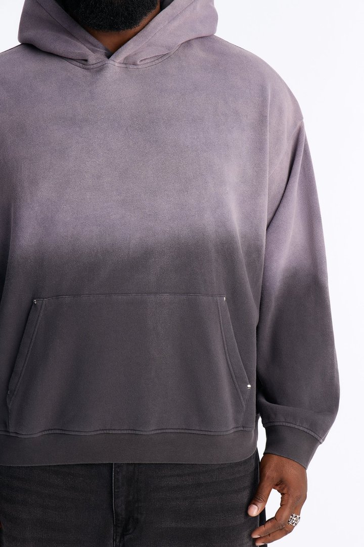 Kane Vintage Studded Oversized Hoodie - Washed Black