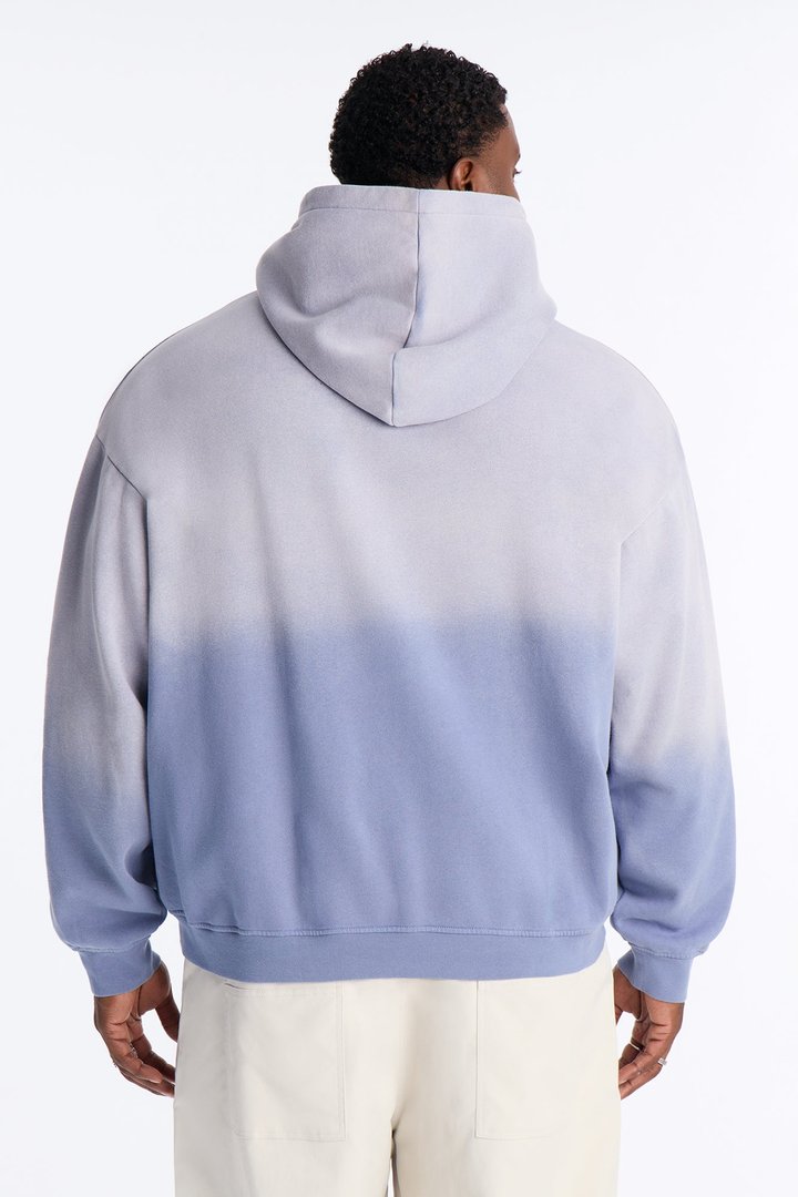 Kane Vintage Studded Oversized Hoodie - Washed Blue