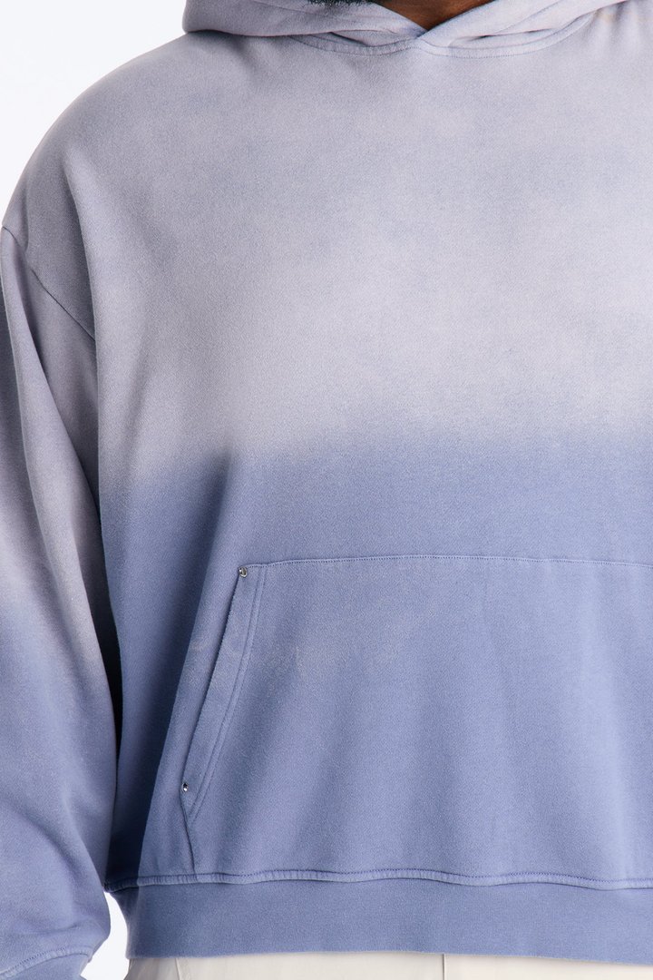 Kane Vintage Studded Oversized Hoodie - Washed Blue