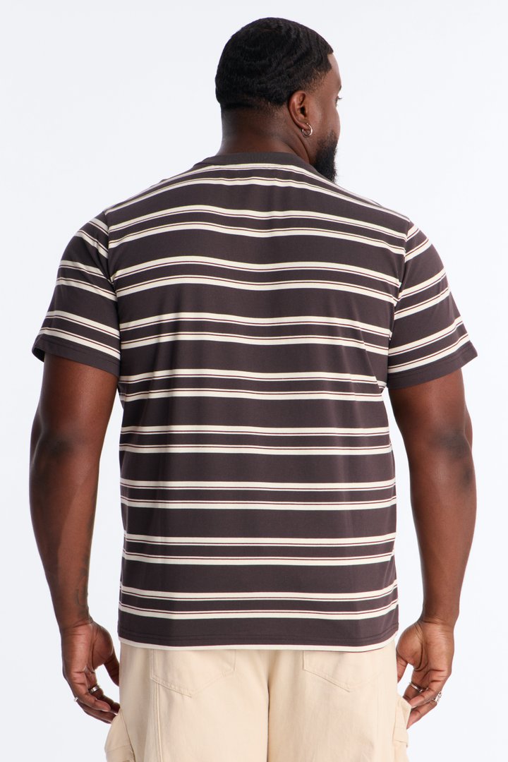 Casey Stripe Crewneck Tee - Brown/combo