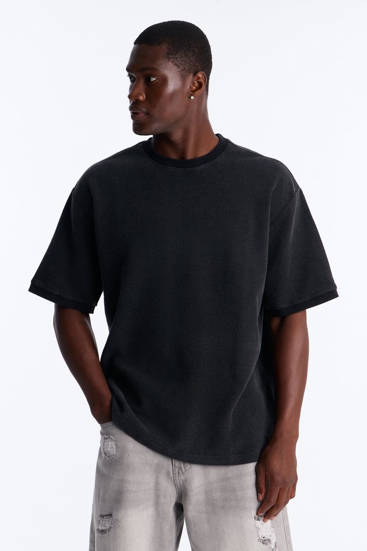 Classic Waffle Tee - Black