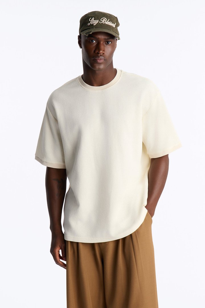 Classic Waffle Tee - Cream