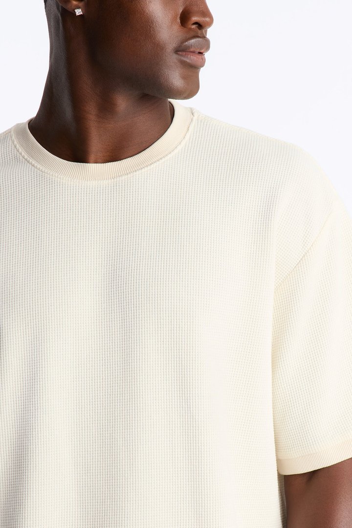 Classic Waffle Tee - Cream