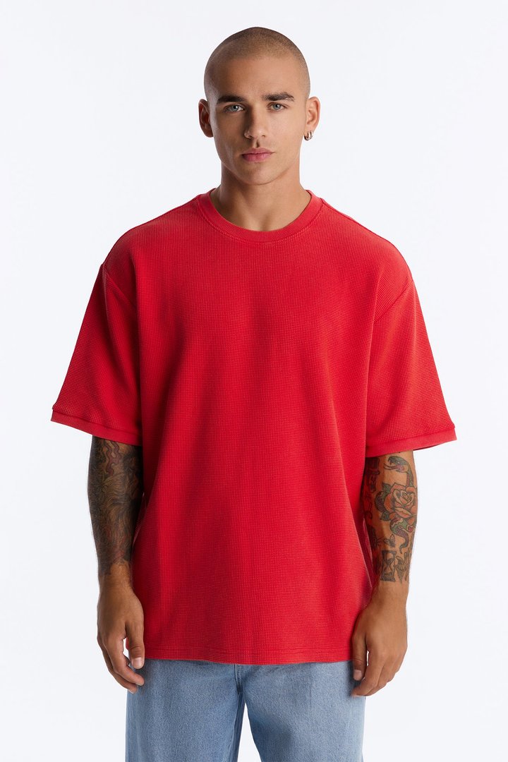 Classic Waffle Tee - Red
