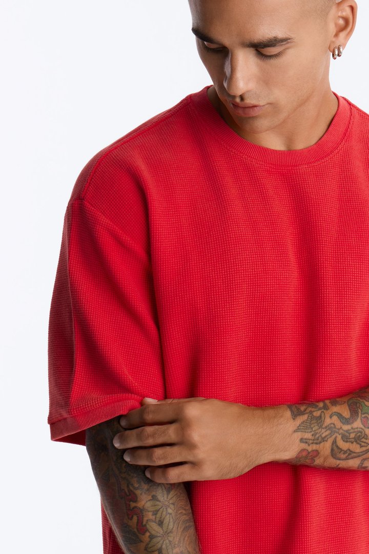 Classic Waffle Tee - Red