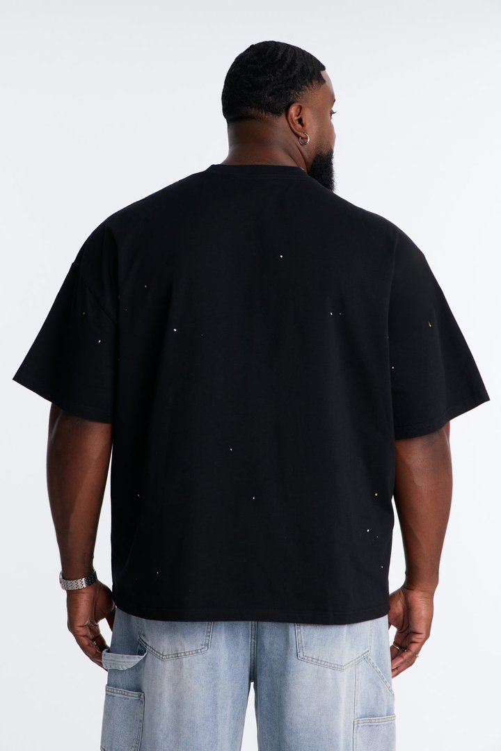 Paint Splatter Crewneck Tee - Black/combo