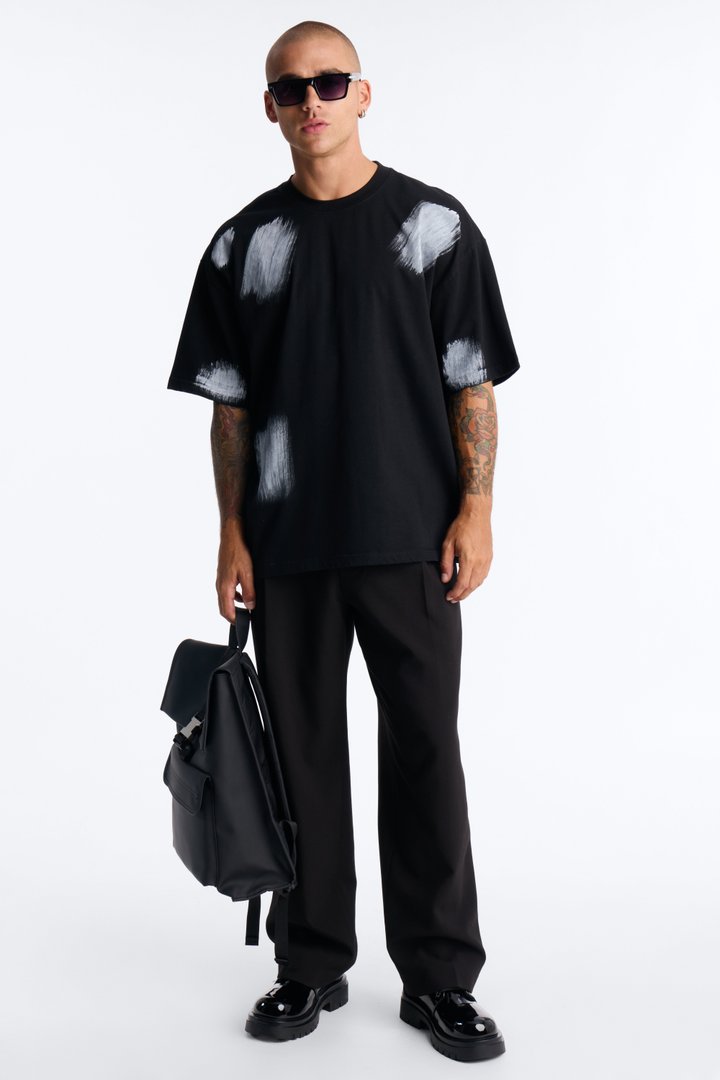 Paint Spray Crewneck Tee - Black/combo
