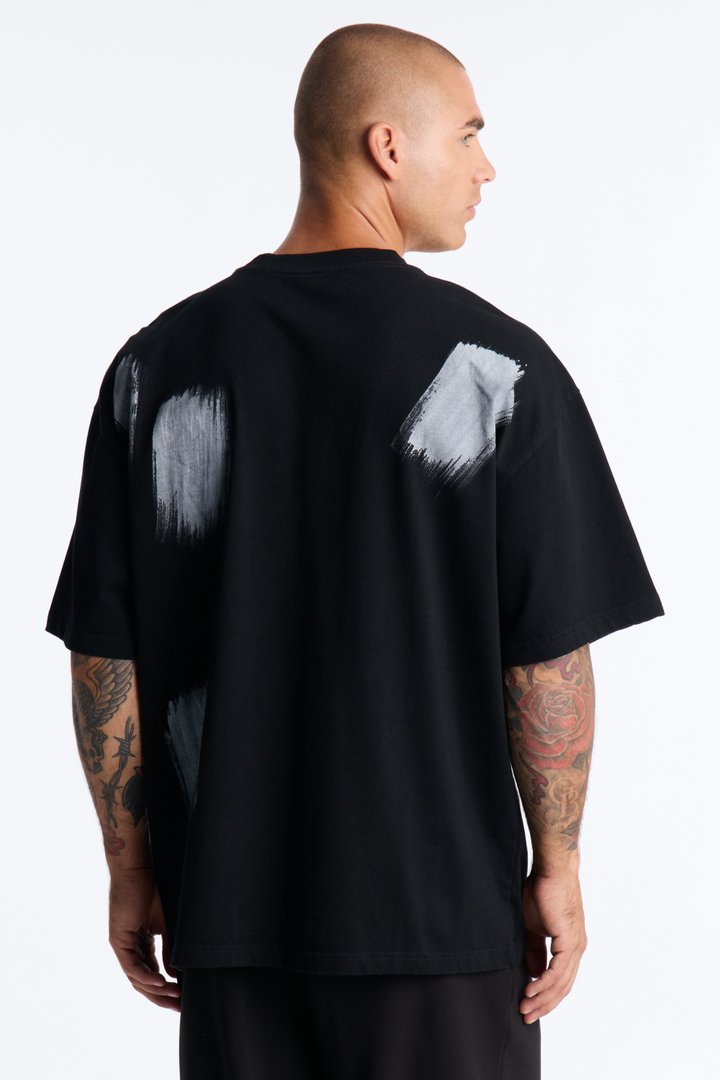 Paint Spray Crewneck Tee - Black/combo