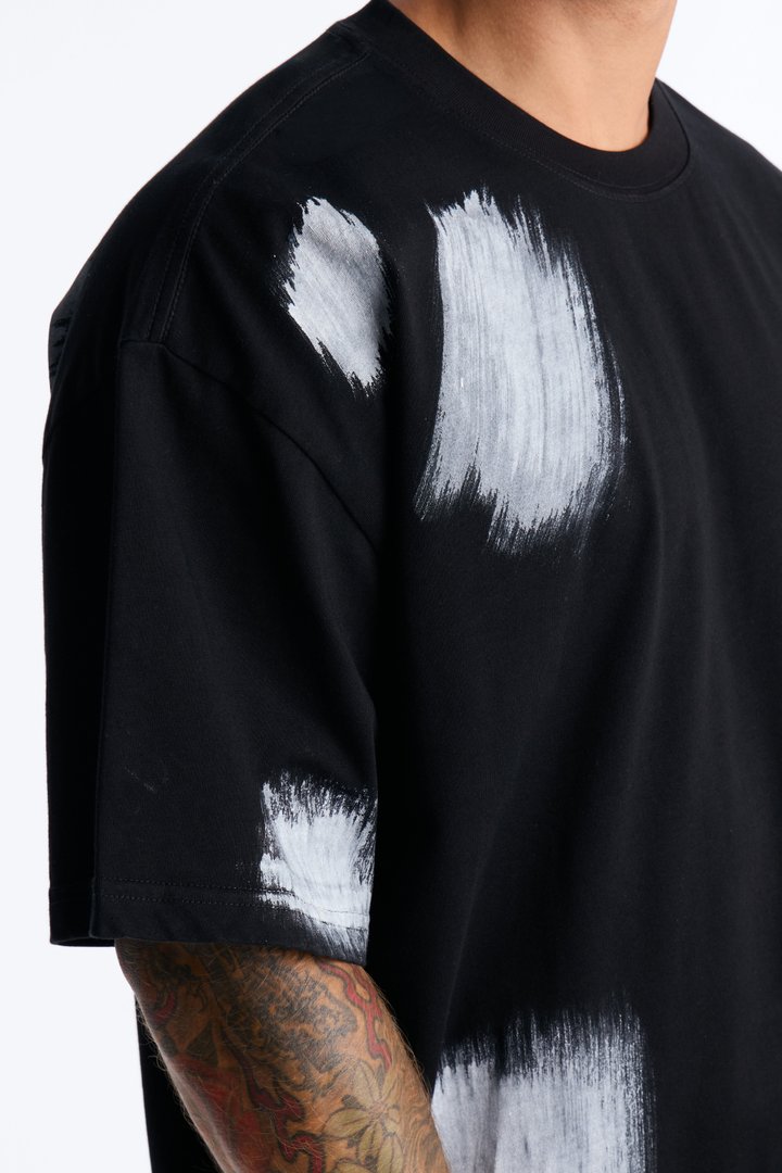 Paint Spray Crewneck Tee - Black/combo