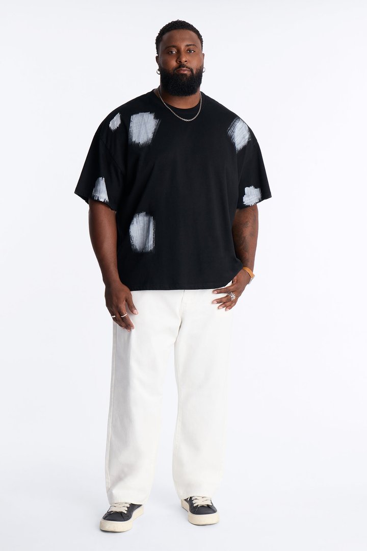 Paint Spray Crewneck Tee - Black/combo