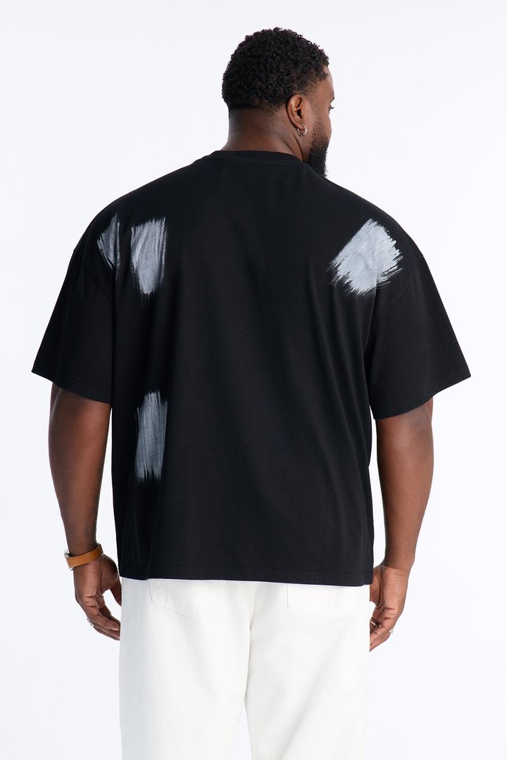 Paint Spray Crewneck Tee - Black/combo