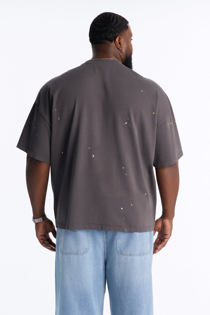 Paint Splatter Crewneck Tee - Grey/combo