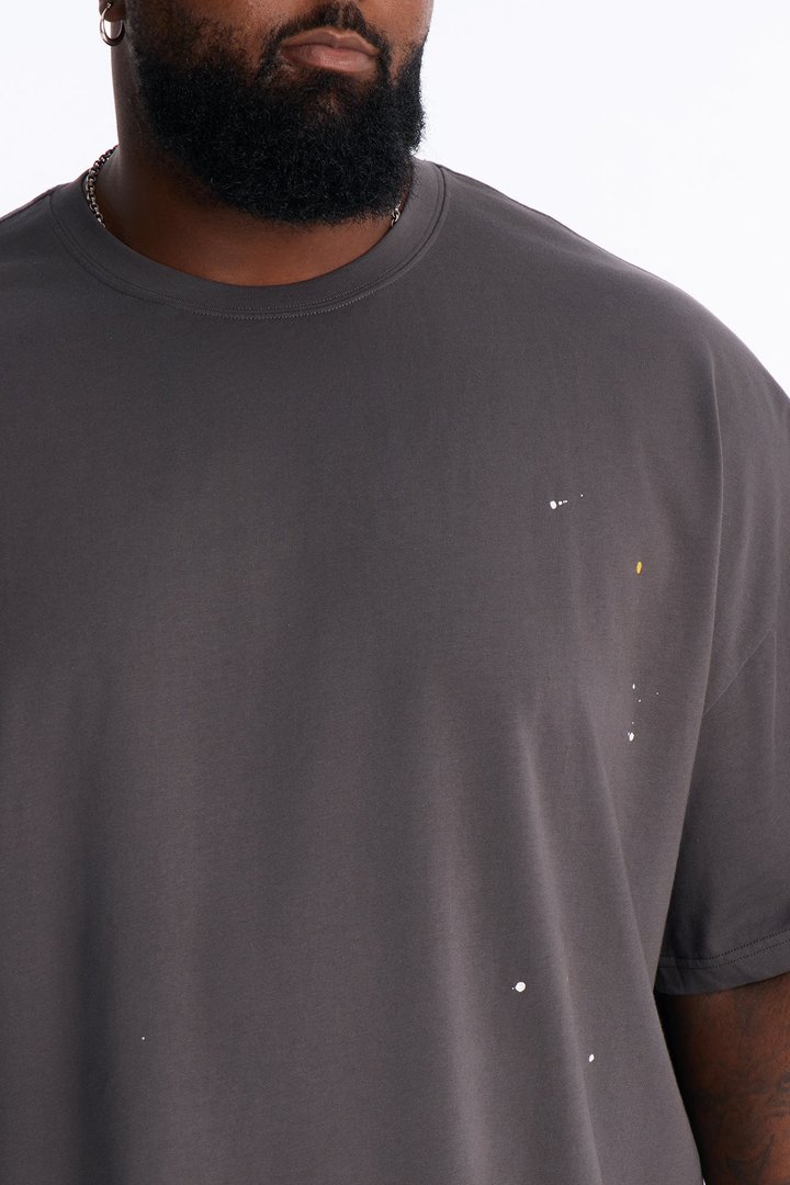 Paint Splatter Crewneck Tee - Grey/combo