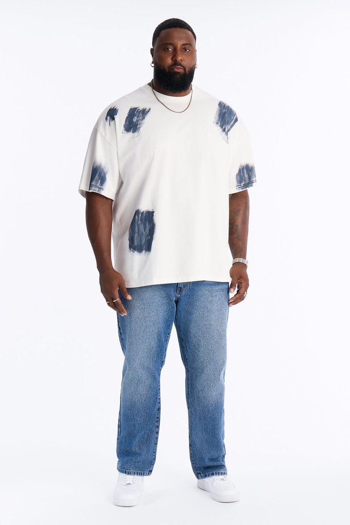 Paint Spray Crewneck Tee - White/combo