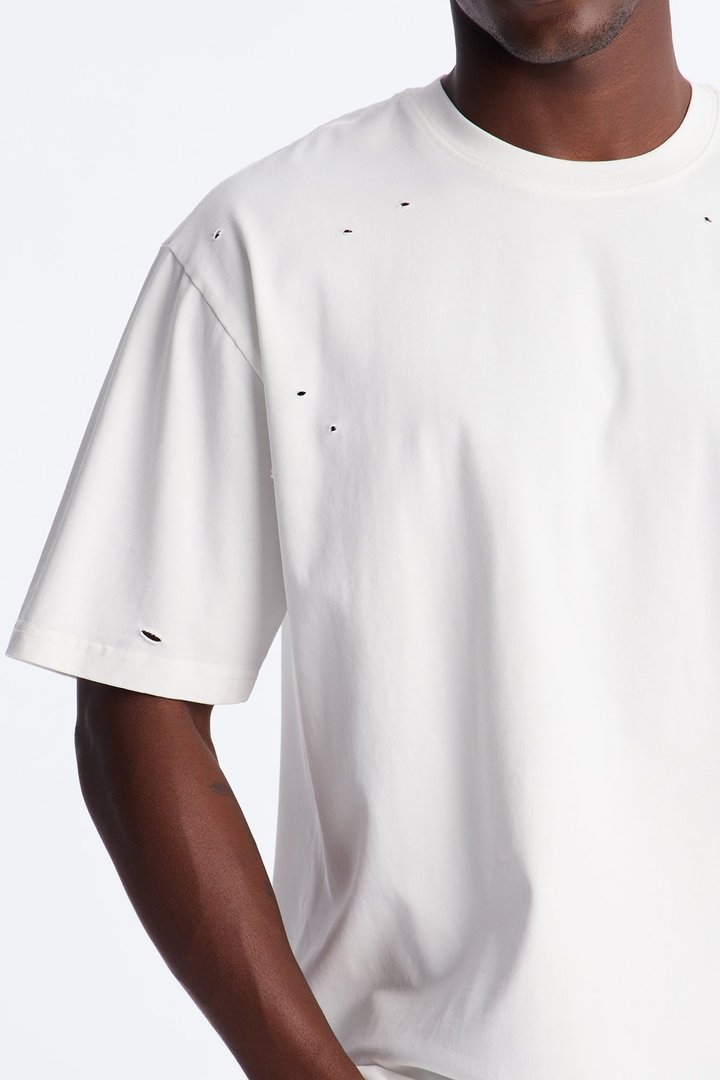 Destructed Crewneck Tee - White