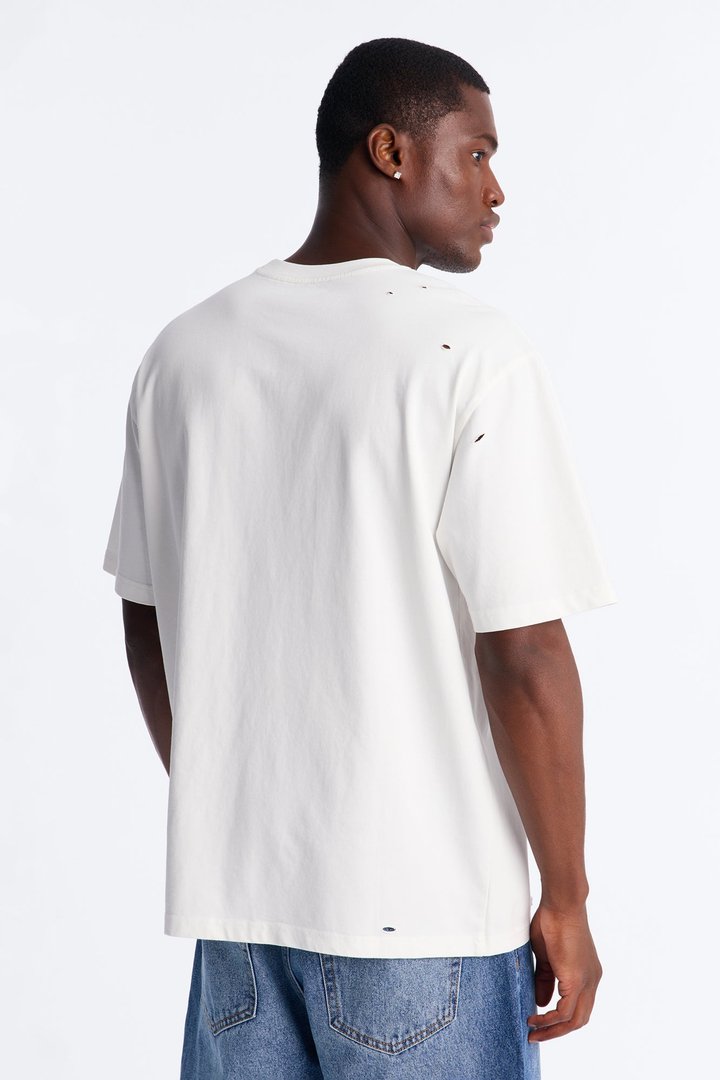 Destructed Crewneck Tee - White