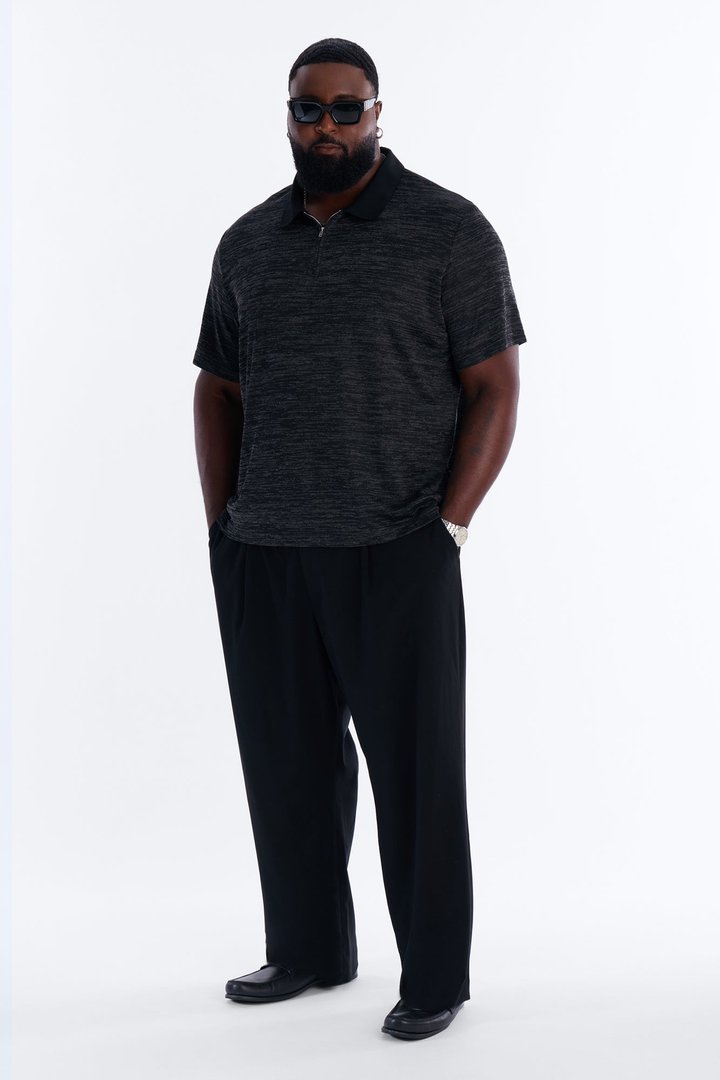 Modern Quarter Zip Polo - Black
