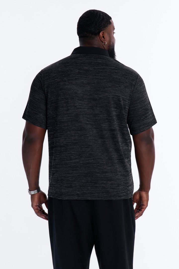Modern Quarter Zip Polo - Black