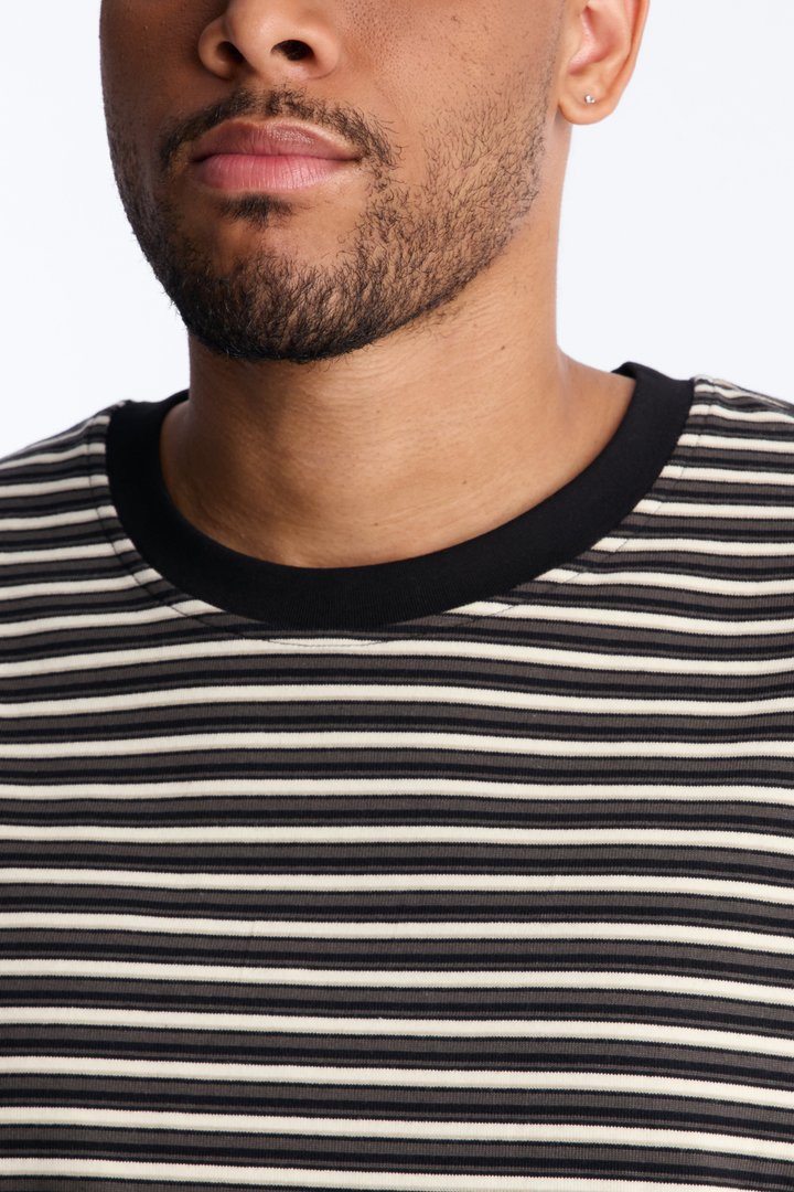 Tate Stripe Oversized Crewneck Tee - Black/combo