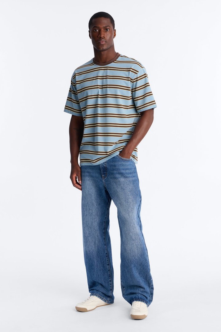 Stefan Stripe Crewneck Tee - Blue/combo