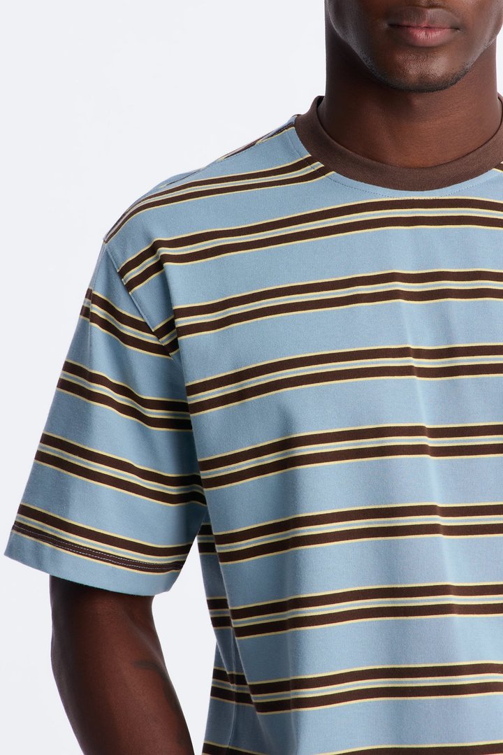 Stefan Stripe Crewneck Tee - Blue/combo