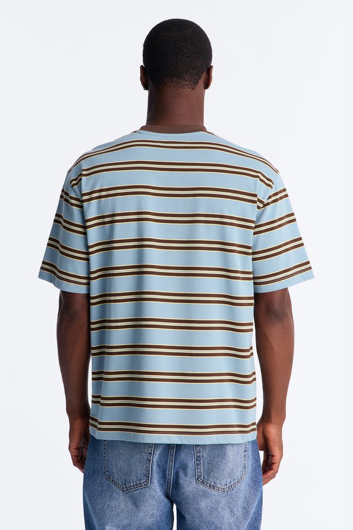 Stefan Stripe Crewneck Tee - Blue/combo