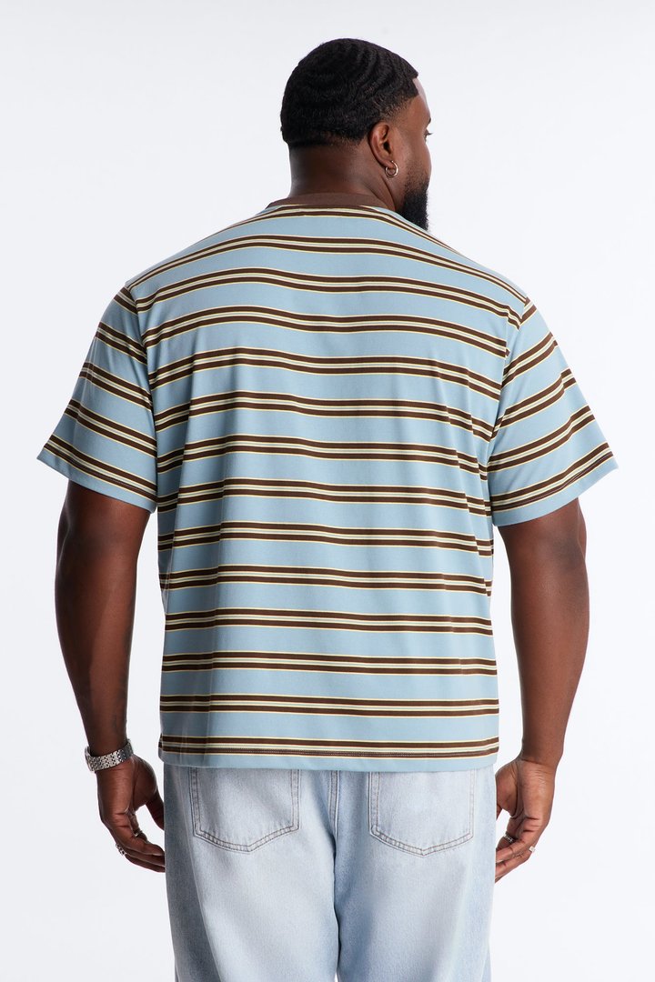 Stefan Stripe Crewneck Tee - Blue/combo