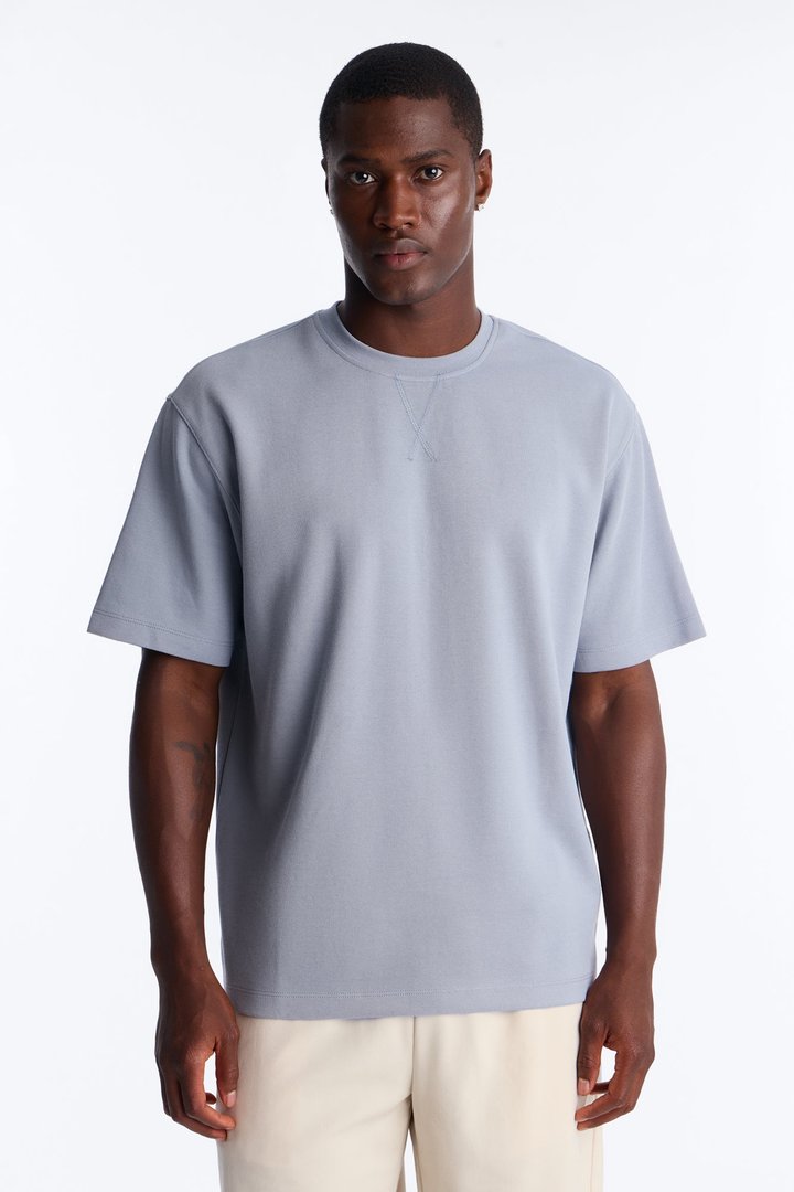 Collegiate Crewneck Tee - Blue