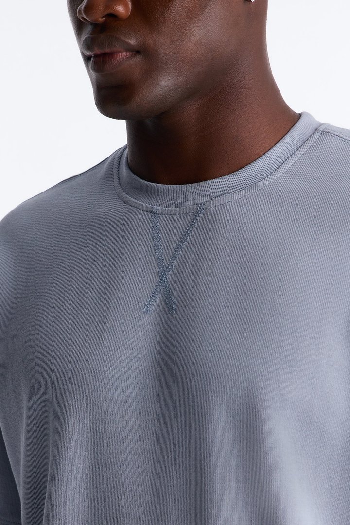 Collegiate Crewneck Tee - Blue