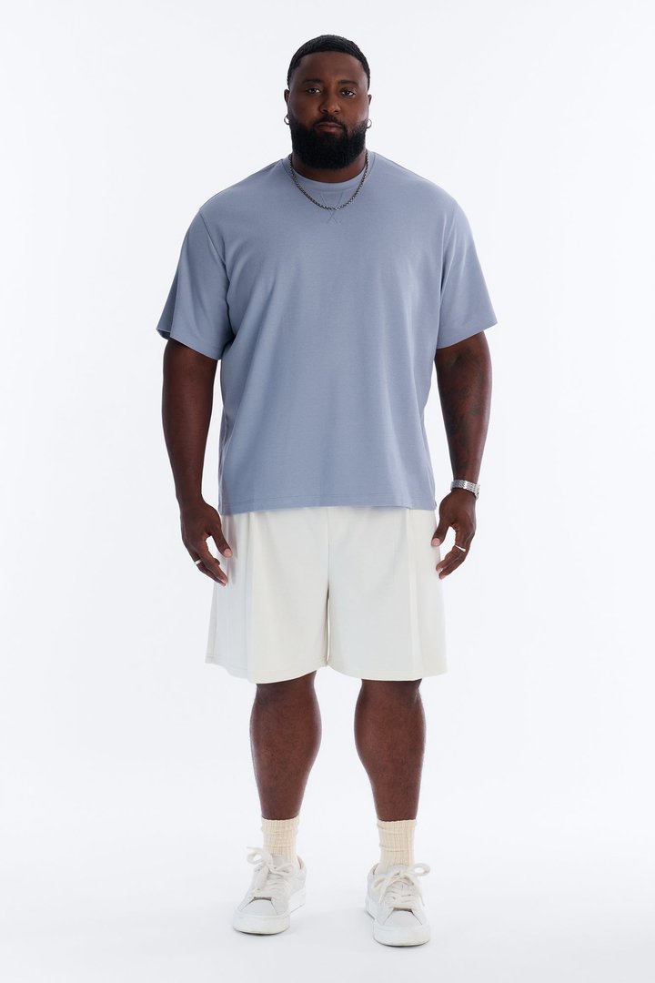 Collegiate Crewneck Tee - Blue