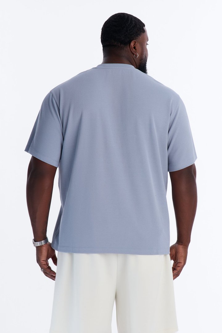 Collegiate Crewneck Tee - Blue