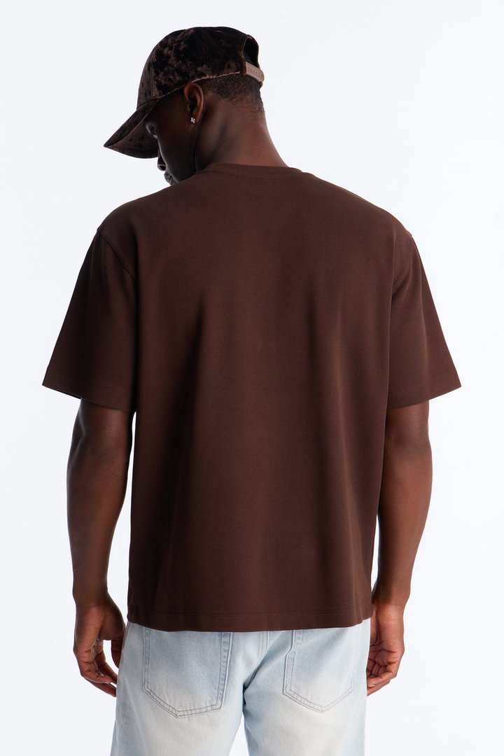 Collegiate Crewneck Tee - Brown