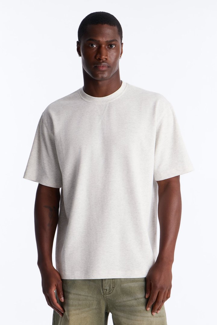 Collegiate Crewneck Tee - Grey