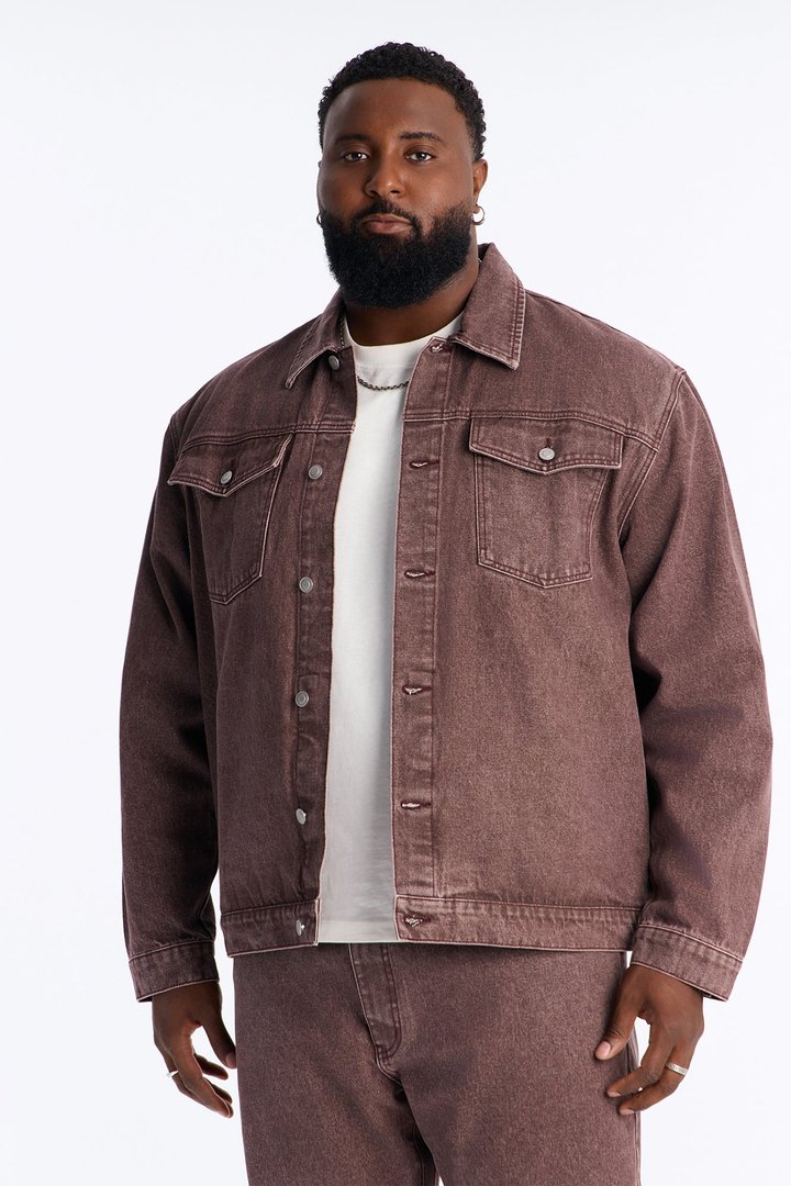 Ironwood Utility Denim Trucker Jacket - Washed Brown