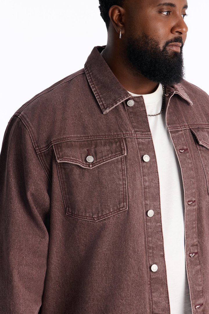 Ironwood Utility Denim Trucker Jacket - Washed Brown