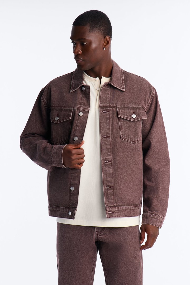Ironwood Utility Denim Trucker Jacket - Washed Brown