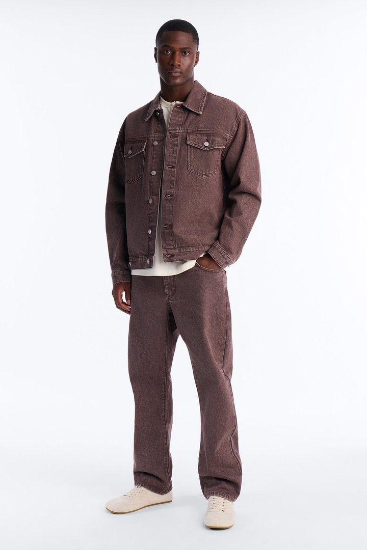 Ironwood Utility Denim Trucker Jacket - Washed Brown