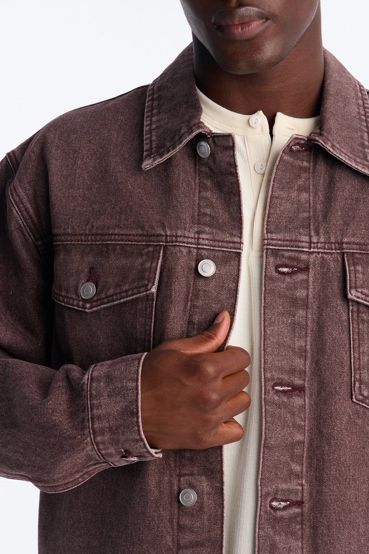 Ironwood Utility Denim Trucker Jacket - Washed Brown