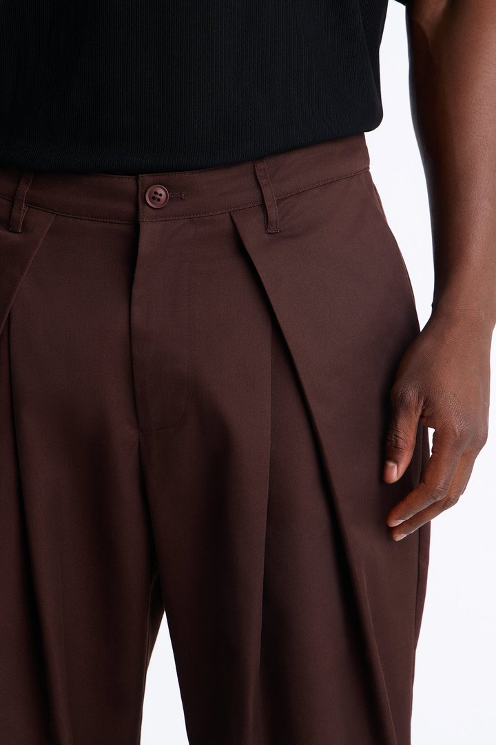 On The Low Baggy Pleated Pant - Brown