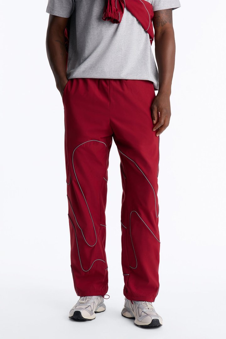 Straight Futuristic Mode Track Pant - Red