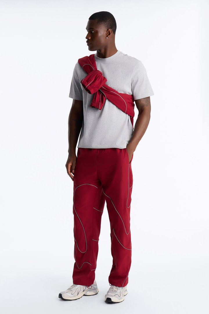 Straight Futuristic Mode Track Pant - Red