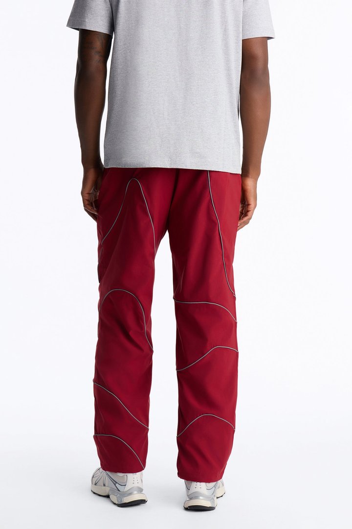 Straight Futuristic Mode Track Pant - Red