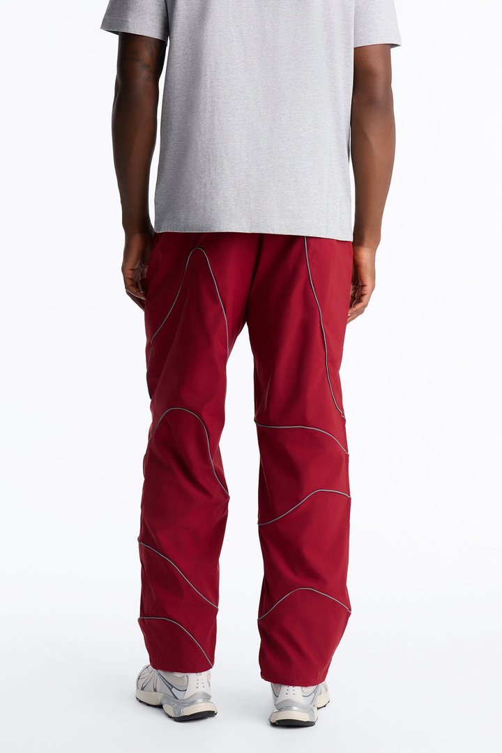 Straight Futuristic Mode Track Pant - Red