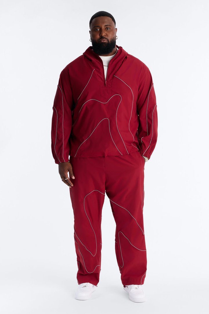 Straight Futuristic Mode Track Pant - Red