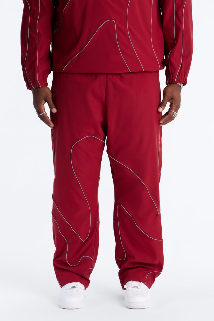 Straight Futuristic Mode Track Pant - Red