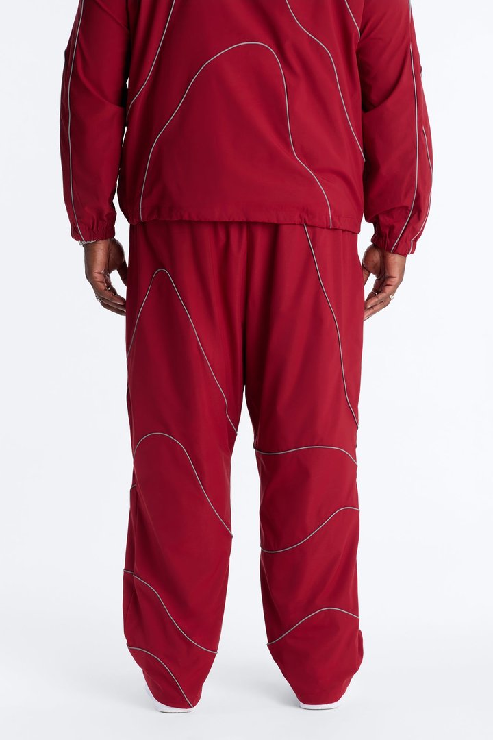 Straight Futuristic Mode Track Pant - Red