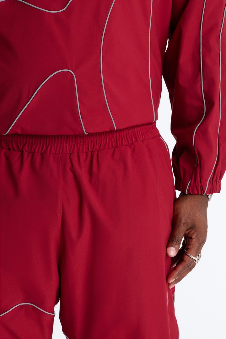 Straight Futuristic Mode Track Pant - Red